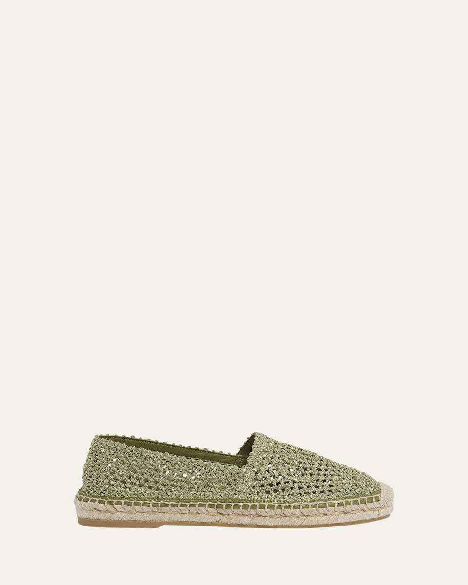Isla Logo Crochet Knit Espadrilles